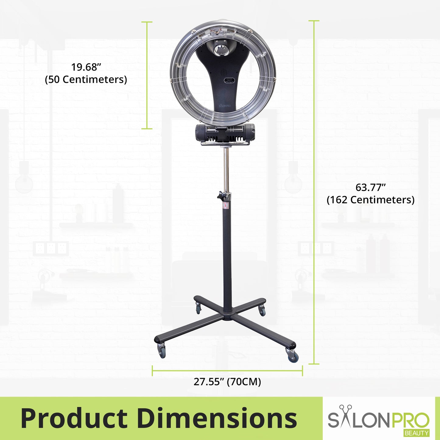 SalonPro Orbiting Halo Infrared Hair Color Processor & Dryer - Rolling Base, Black