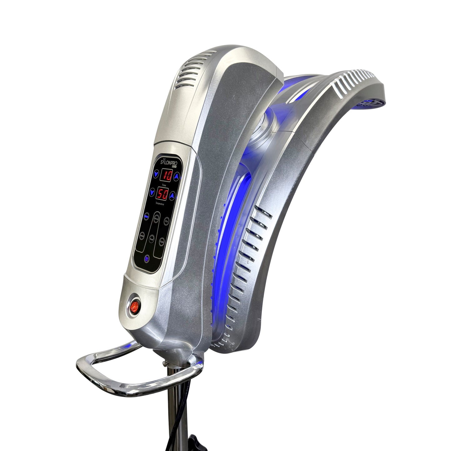 SalonPro Orbiting Halo Procesador de color de cabello infrarrojo profesional y acelerador de secador multifunción con base rodante - Gris