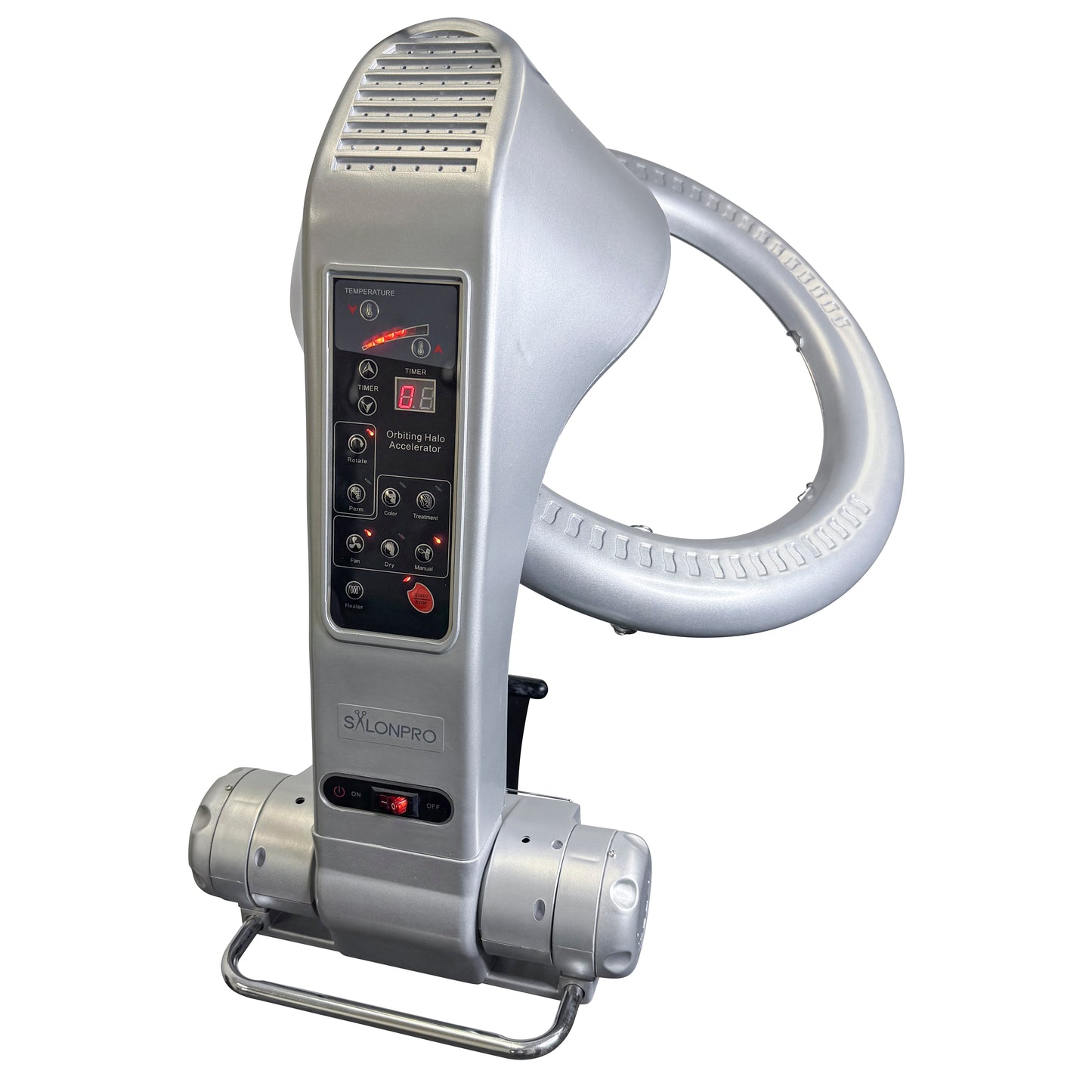 SalonPro Orbiting Halo Procesador de color de cabello infrarrojo profesional y acelerador de secador multifunción con sistema de montaje en pared - Gris