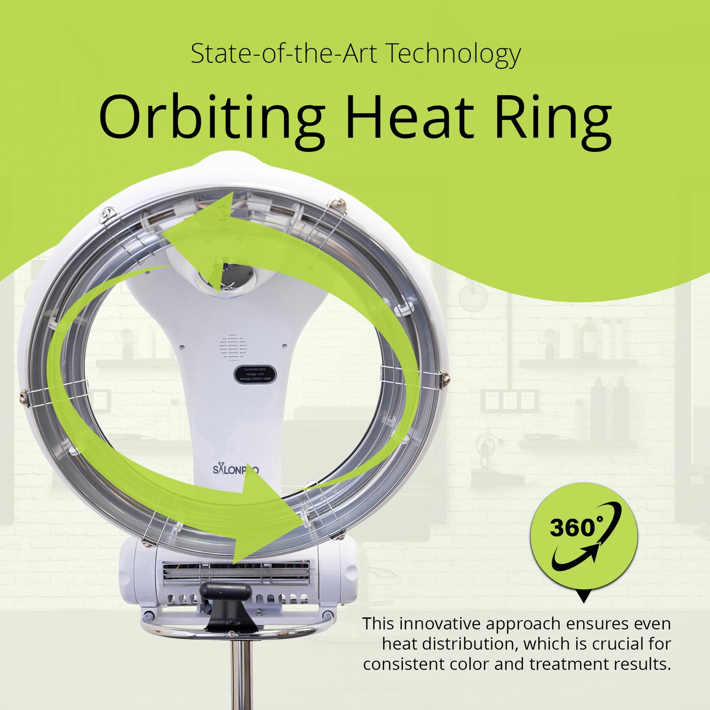 SalonPro Orbiting Halo Infrared Hair Color Processor & Dryer - Wall Mount, White