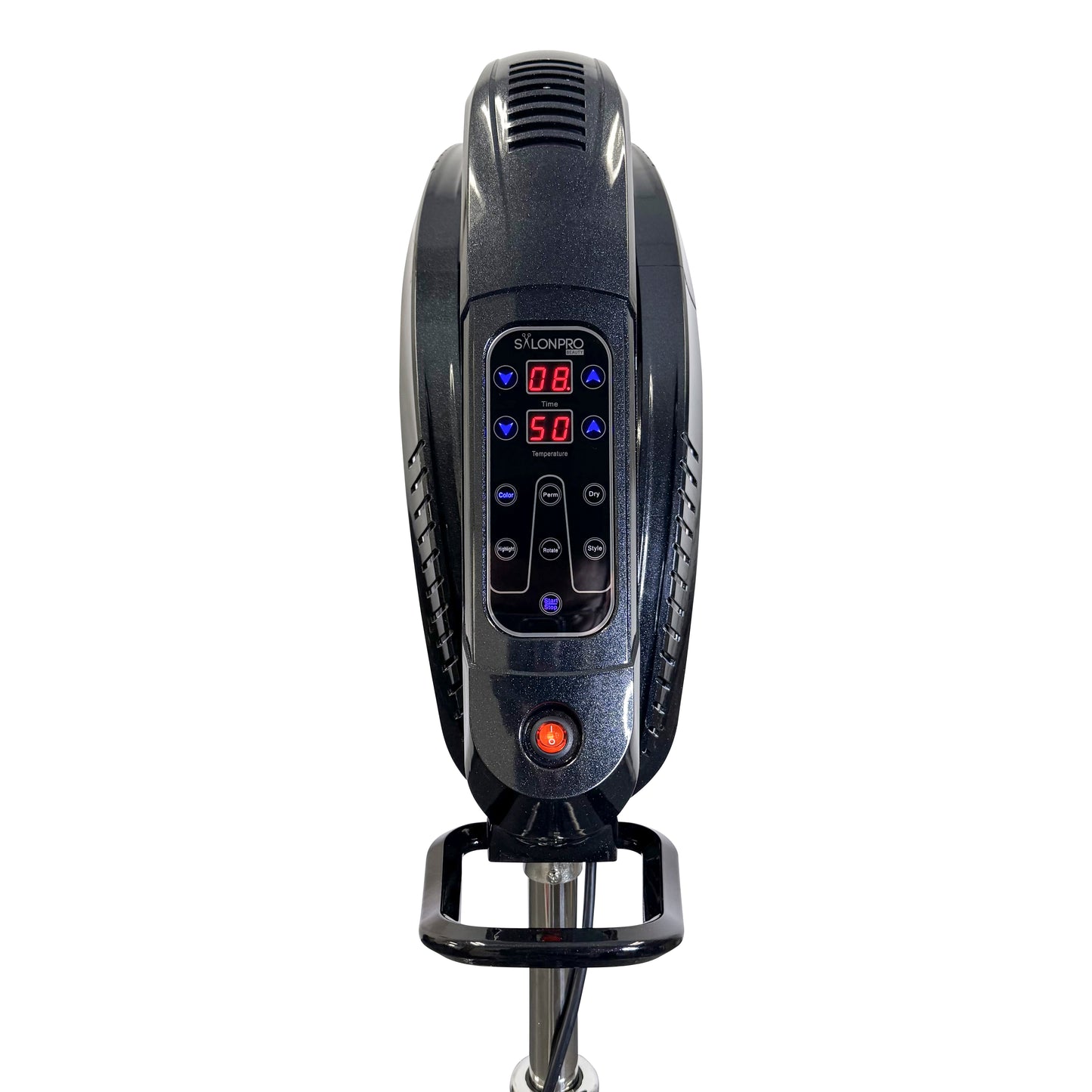 SalonPro Orbiting Halo Procesador de color de cabello infrarrojo profesional y acelerador de secador multifunción con base rodante - Gris