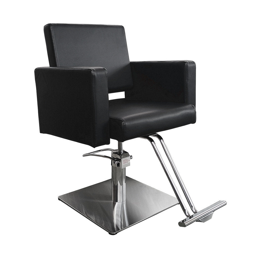Ikonna Professional Hair Styling Chair – Black Box Design with Square Base