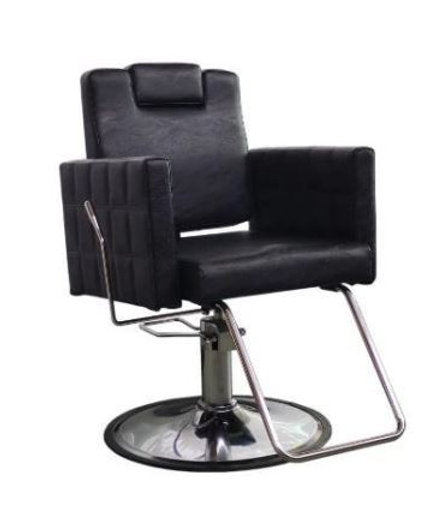 Silla de salón multiusos Ikonna H-2245BKR: diseño de caja, posiciones ajustables para mayor comodidad en elegante negro