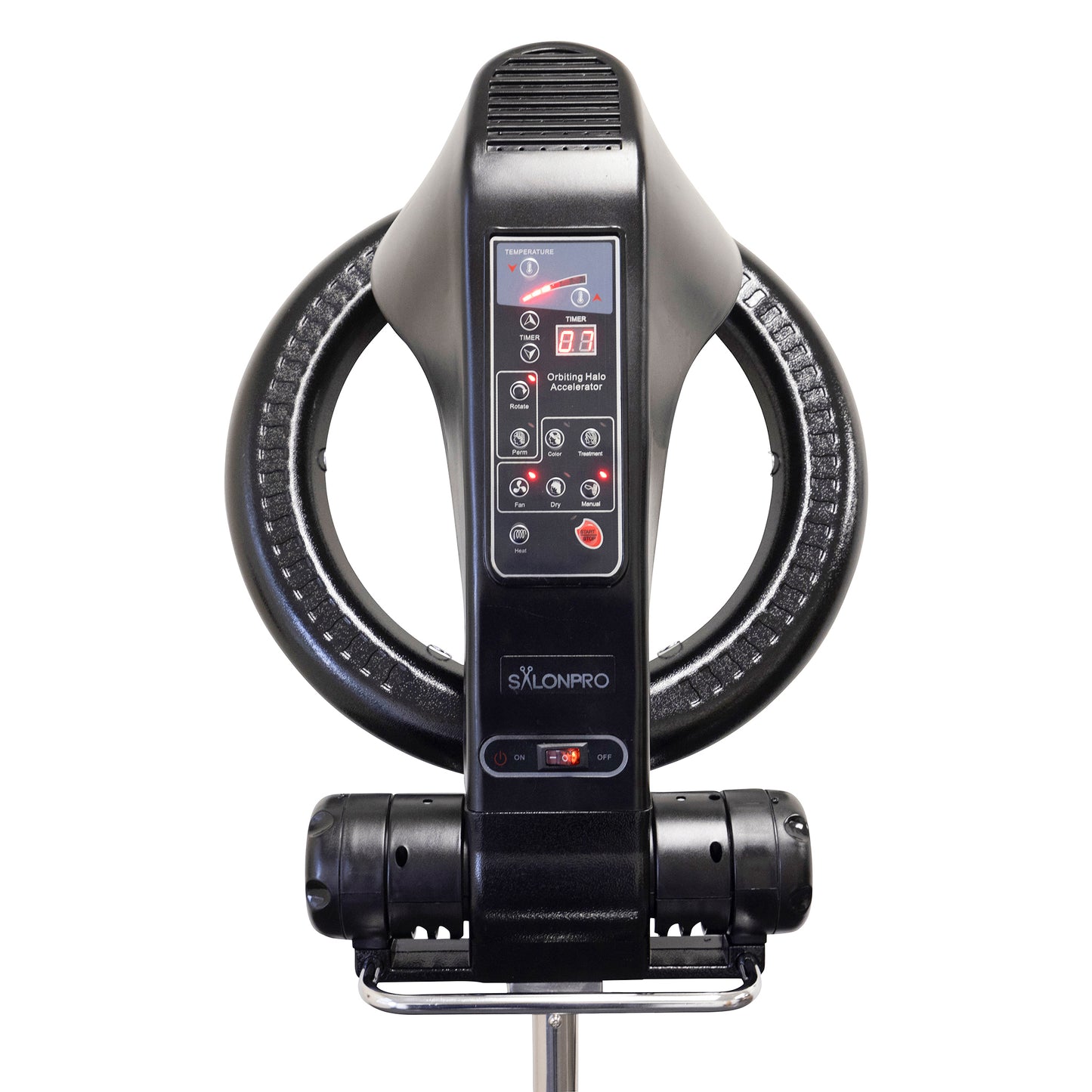 SalonPro Orbiting Halo Infrared Hair Color Processor & Dryer - Rolling Base, Black
