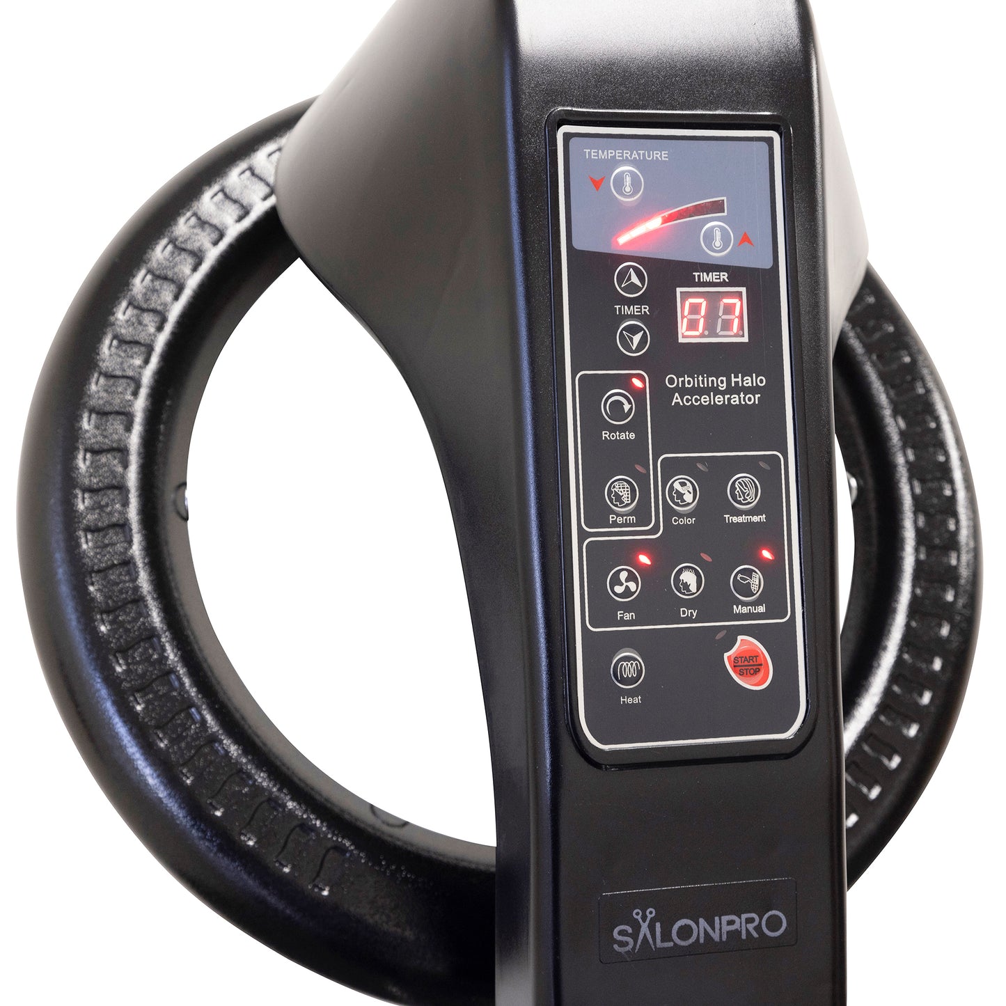 SalonPro Orbiting Halo Infrared Hair Color Processor & Dryer - Rolling Base, Black