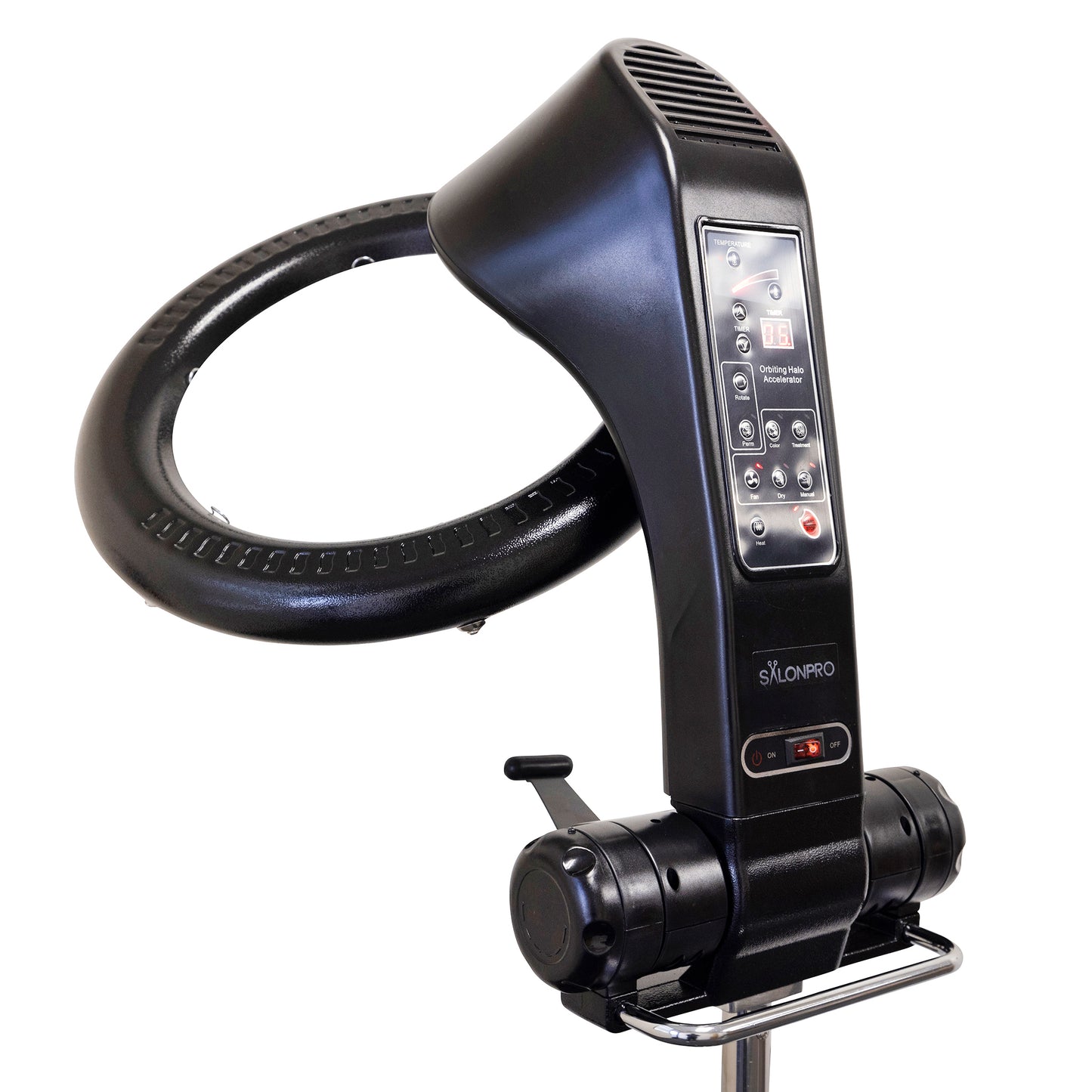 SalonPro Orbiting Halo Infrared Hair Color Processor & Dryer - Rolling Base, Black