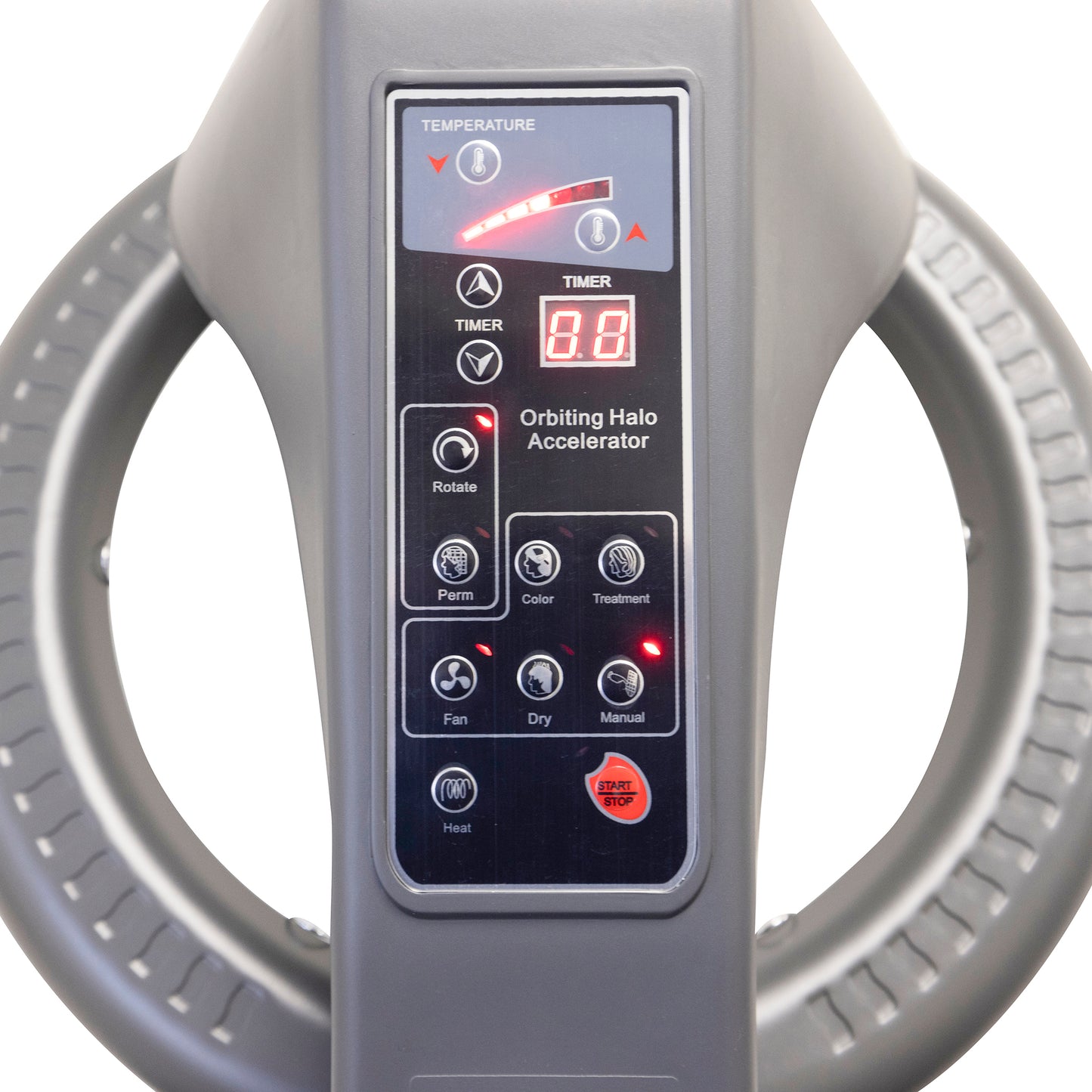 SalonPro Orbiting Halo Processeur de coloration infrarouge professionnel et accélérateur de séchage multifonction avec base roulante – Gris