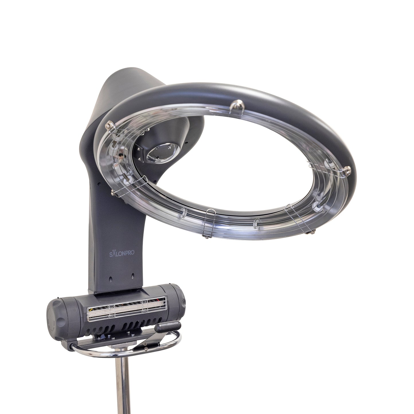 SalonPro Orbiting Halo Processeur de coloration infrarouge professionnel et accélérateur de séchage multifonction avec base roulante – Gris