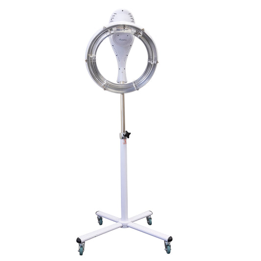 SalonPro Orbiting Halo Compact Infrared Hair Color Processor & Dryer – Rolling Base, White