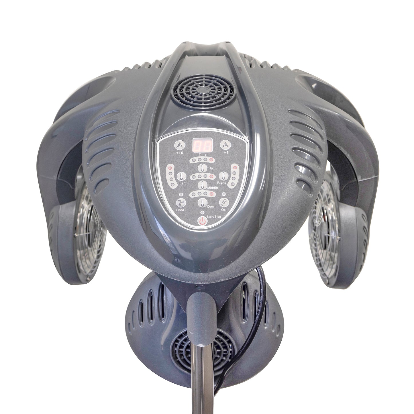 SalonPro Multi-Zone+ Procesador de color de cabello infrarrojo profesional y acelerador de secador multifunción con base rodante - Gris