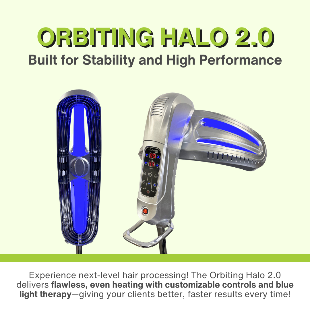 SalonPro Orbiting Halo Procesador de color de cabello infrarrojo profesional y acelerador de secador multifunción con base rodante - Gris