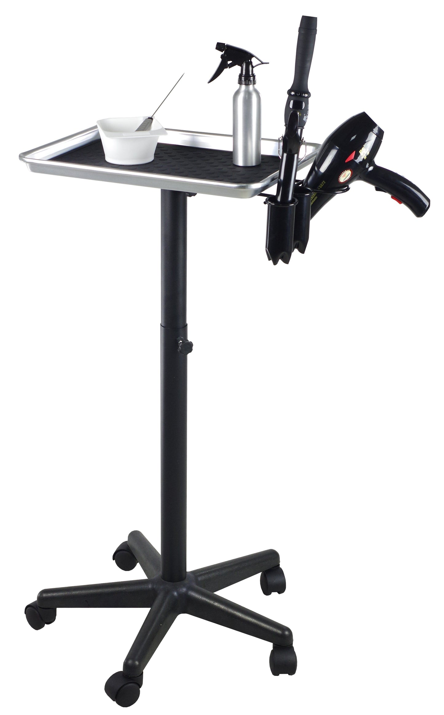 Adjustable Aluminum Rolling Styling Cart Trolley w/ Tool Holder Salon Furniture SalonPro Equipment