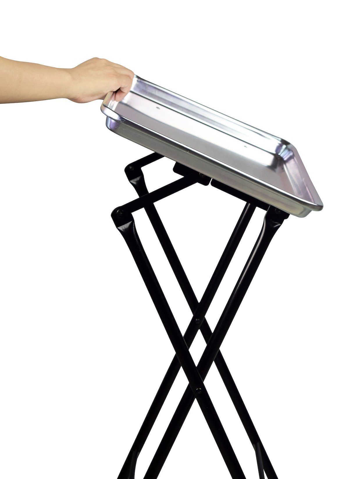 SalonPro Folding Aluminum Rolling Styling Service Tray Styling Trolley SalonPro Equipment