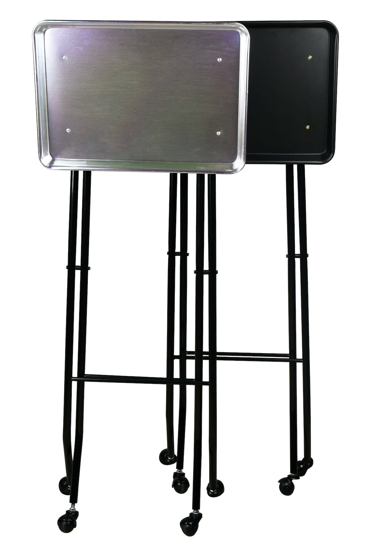 SalonPro Folding Aluminum Rolling Styling Service Tray Styling Trolley SalonPro Equipment