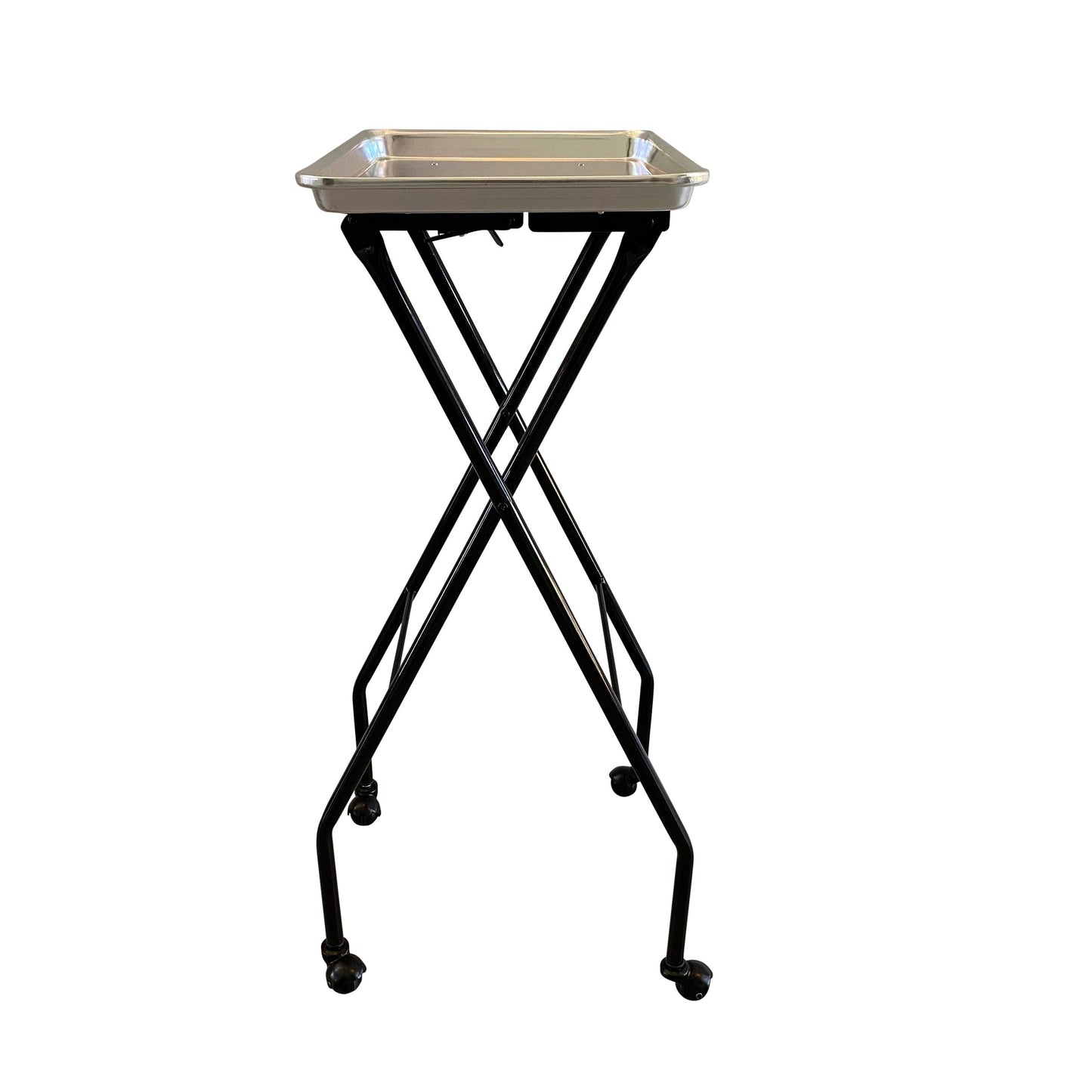 SalonPro Folding Aluminum Rolling Styling Service Tray Styling Trolley SalonPro Equipment