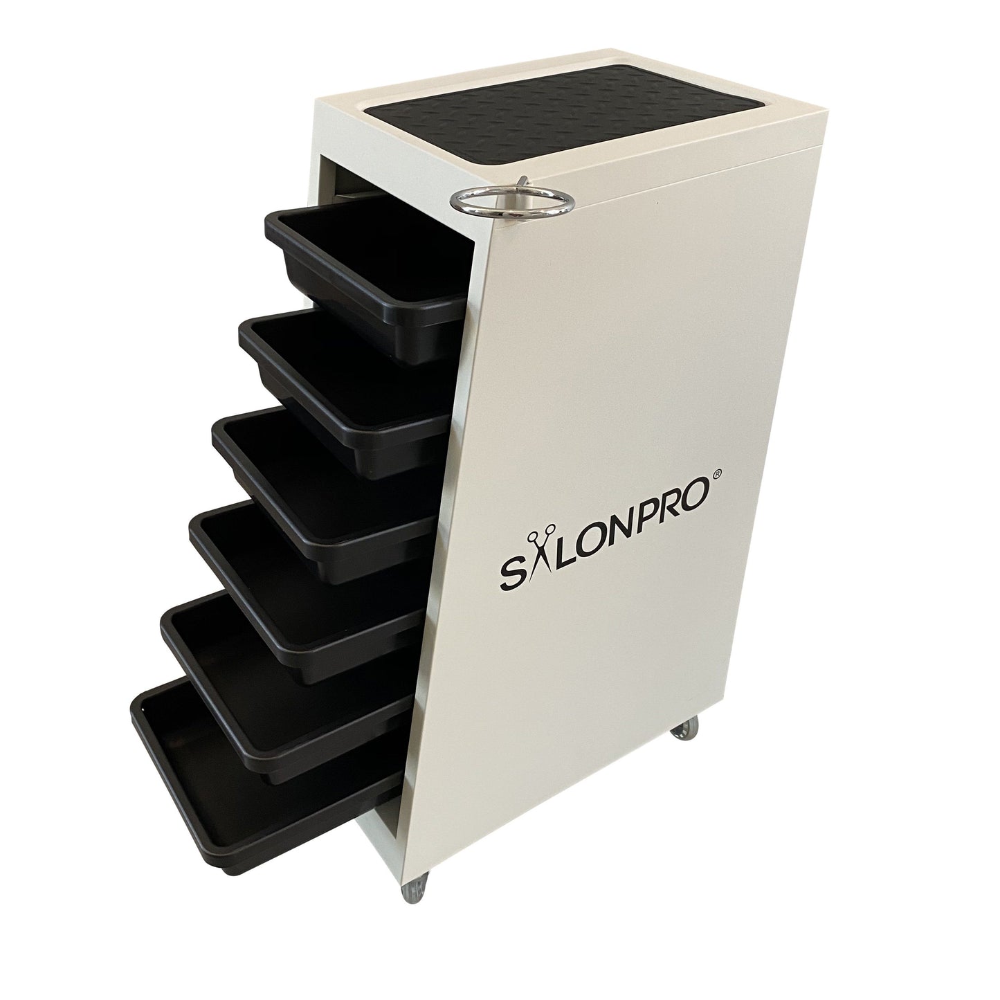 SalonPro 5 Drawer Metal Styling Cabinet Storage & Coloring Trolley w/ Rolling Wheels Styling Trolley SalonPro Equipment White (In-Stock)