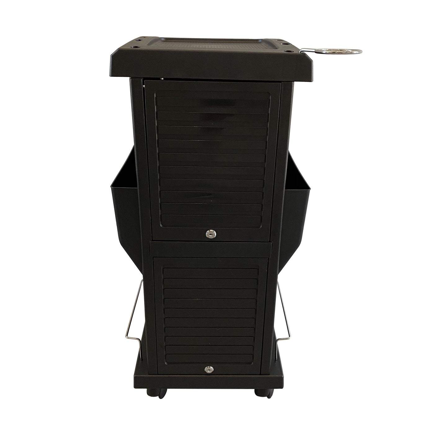 SalonPro Lockable Styling Cabinet Storage & Coloring Trolley w/ Rolling Wheels in Black Styling Trolley SalonPro Equipment