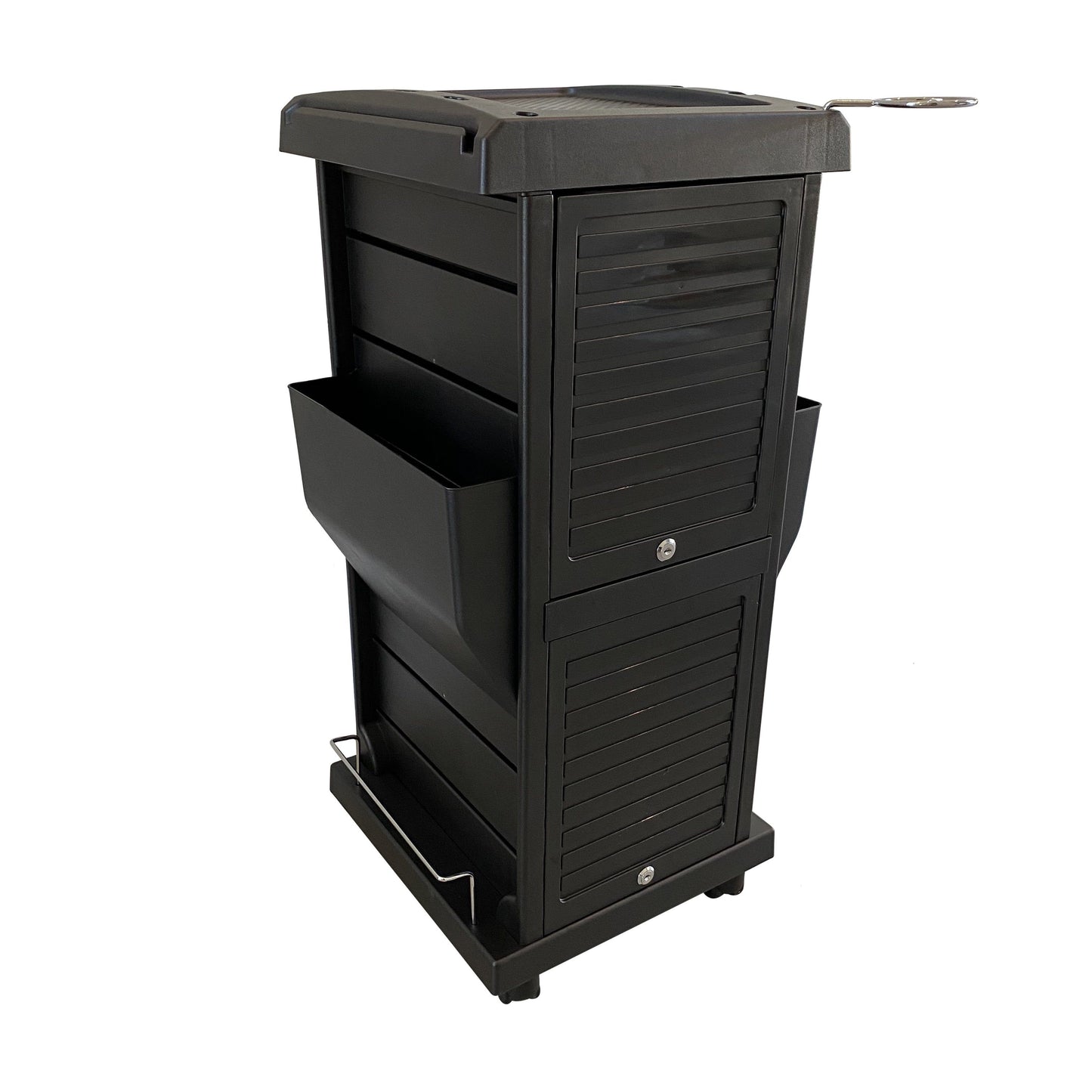 SalonPro Lockable Styling Cabinet Storage & Coloring Trolley w/ Rolling Wheels in Black Styling Trolley SalonPro Equipment
