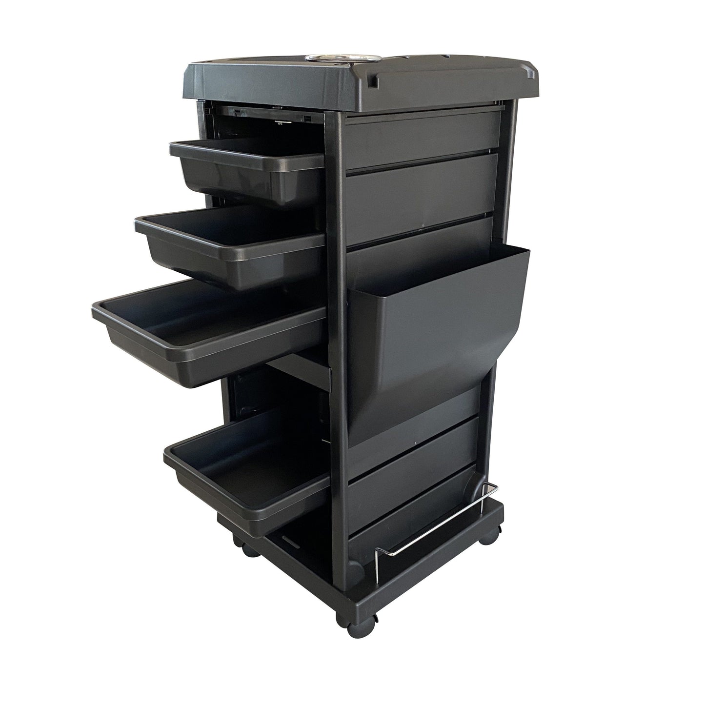 SalonPro Lockable Styling Cabinet Storage & Coloring Trolley w/ Rolling Wheels in Black Styling Trolley SalonPro Equipment