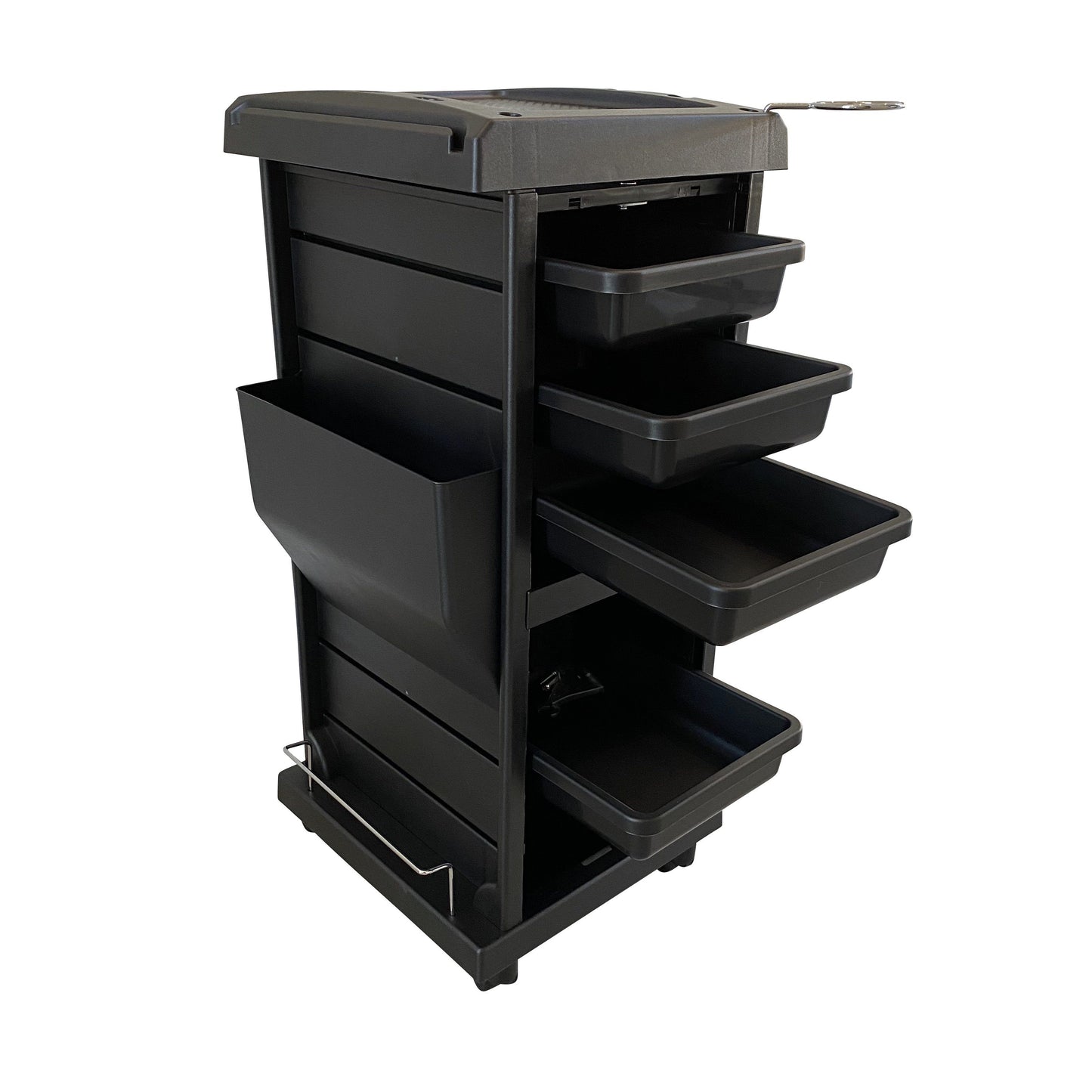 SalonPro Lockable Styling Cabinet Storage & Coloring Trolley w/ Rolling Wheels in Black Styling Trolley SalonPro Equipment