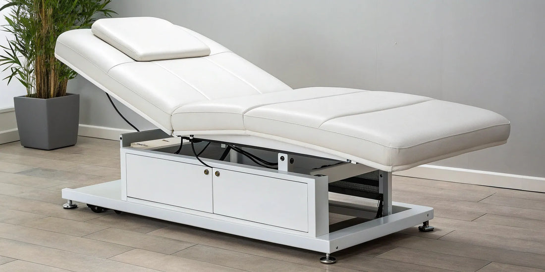 An adjustable electric facial bed for sale, perfect for a modern spa or salon.