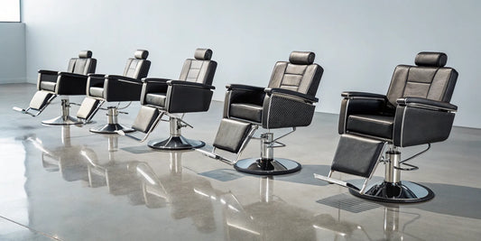 An all-purpose salon chair with a headrest, one of the best models for a modern salon.