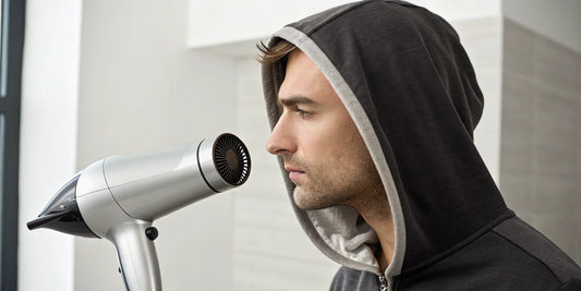 A client using a professional hooded hair dryer for sale in a salon.