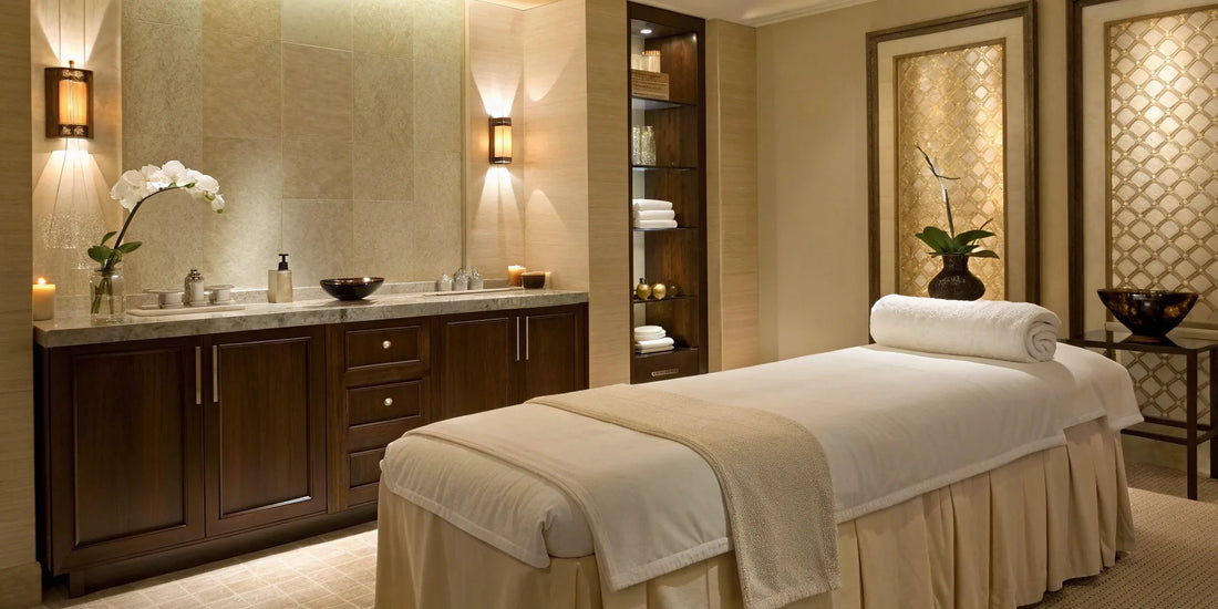 A high-quality white esthetician bed, one of the best options for a professional spa.