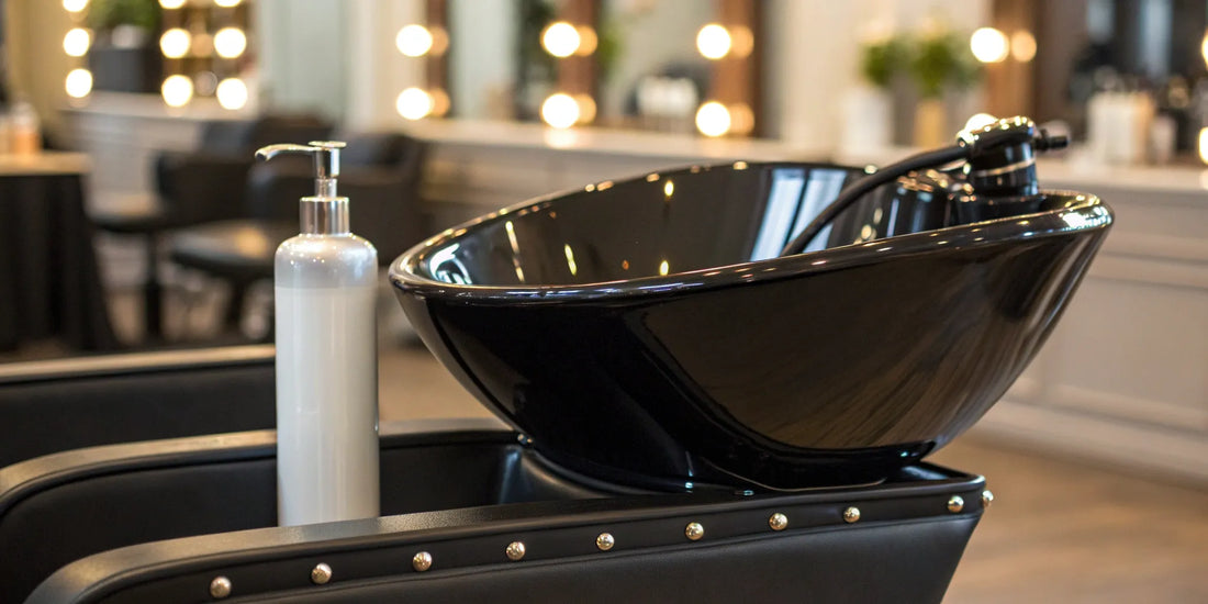 Adjustable portable shampoo bowl with a self-contained water pump.