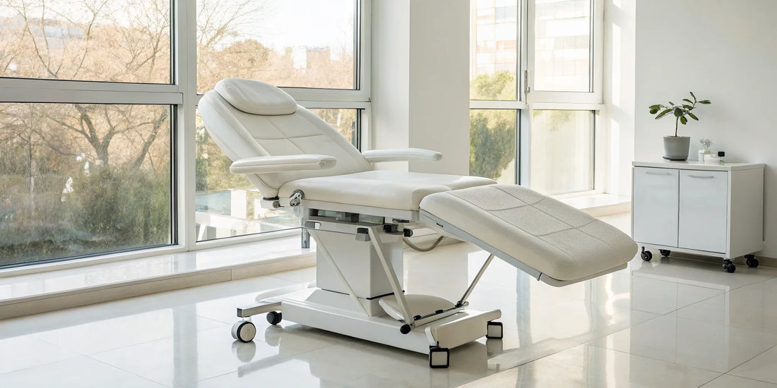 The benefits of a hydraulic facial bed for client comfort and versatile positioning in a modern spa.