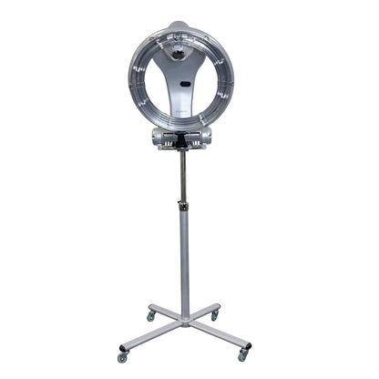 NEW SalonPro Orbiting Halo Infrared Hair Dryer & Color Processor – Rolling Base, Silver