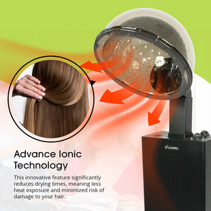 SalonPro Ionic Hooded Hair Dryer with Rolling Stand