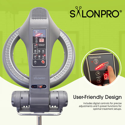 NEW SalonPro Orbiting Halo Infrared Hair Dryer & Color Processor – Rolling Base, Silver