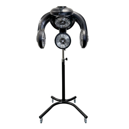 SalonPro Multi-Zone+ Infrared Hair Dryer & Color Processor – Rolling Base, Black