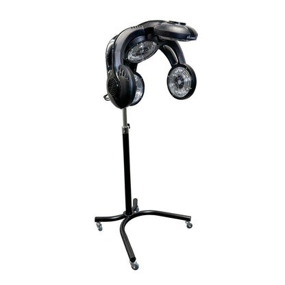 SalonPro Multi-Zone+ Infrared Hair Dryer & Color Processor – Rolling Base, Black