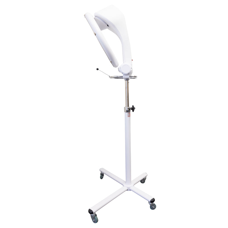 SalonPro Orbiting Halo Processeur de coloration infrarouge professionnel et accélérateur de séchage multifonction avec base roulante – Blanc