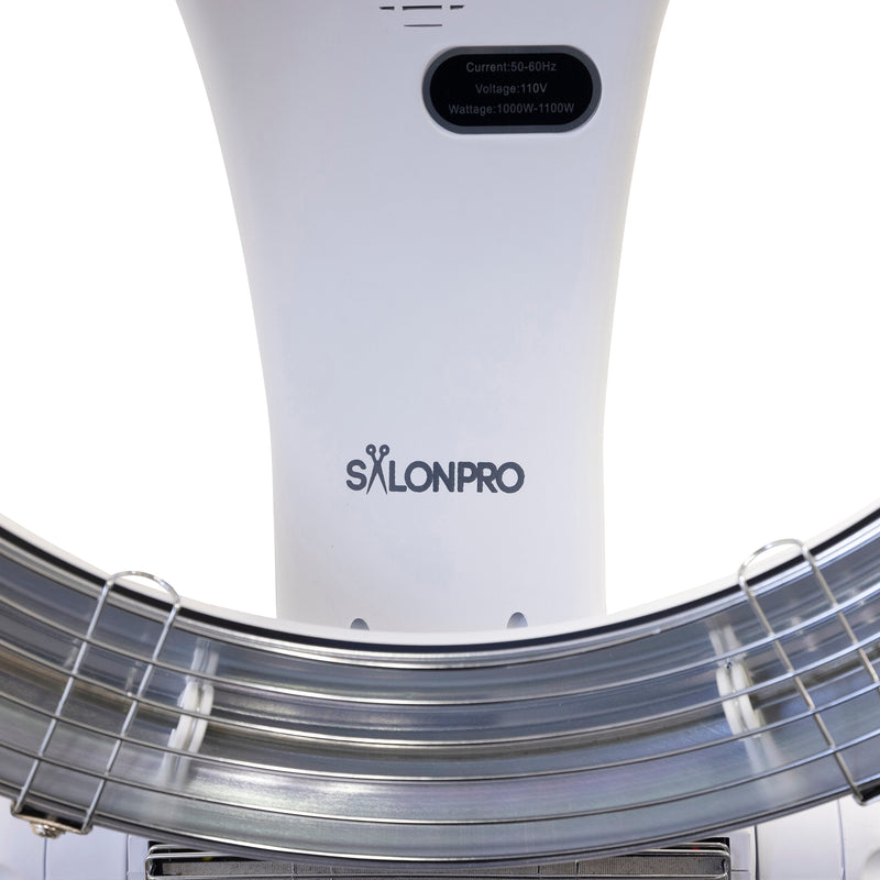 SalonPro Orbiting Halo Processeur de coloration infrarouge professionnel et accélérateur de séchage multifonction avec base roulante – Blanc