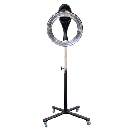 SalonPro Orbiting Halo Compact Infrared Hair Dryer & Color Processor – Rolling Base, Black