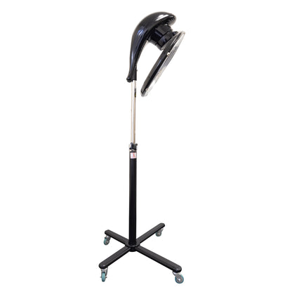 SalonPro Orbiting Halo Compact Infrared Hair Dryer & Color Processor – Rolling Base, Black