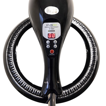 SalonPro Orbiting Halo Compact Infrared Hair Dryer & Color Processor – Rolling Base, Black