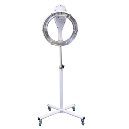 SalonPro Orbiting Halo Compact Infrared Hair Dryer & Color Processor – Rolling Base, White