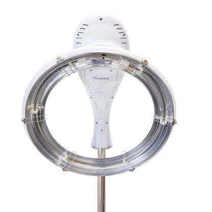 SalonPro Orbiting Halo Compact Infrared Hair Dryer & Color Processor – Rolling Base, White