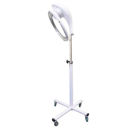 SalonPro Orbiting Halo Compact Infrared Hair Dryer & Color Processor – Rolling Base, White