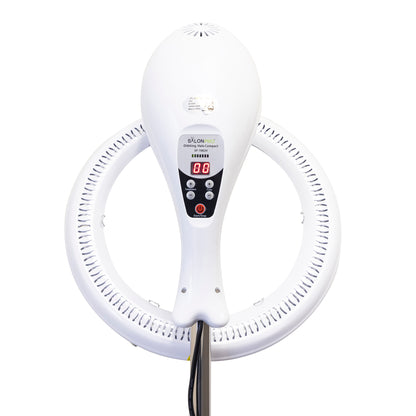 SalonPro Orbiting Halo Compact Infrared Hair Dryer & Color Processor – Rolling Base, White