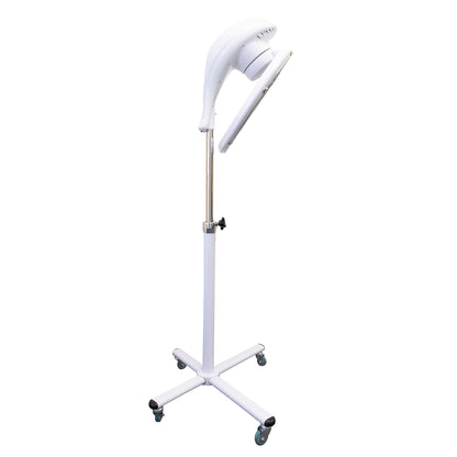 SalonPro Orbiting Halo Compact Infrared Hair Dryer & Color Processor – Rolling Base, White