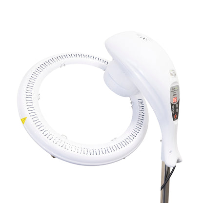 SalonPro Orbiting Halo Compact Infrared Hair Dryer & Color Processor – Rolling Base, White