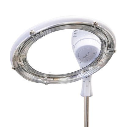 SalonPro Orbiting Halo Compact Infrared Hair Dryer & Color Processor – Rolling Base, White