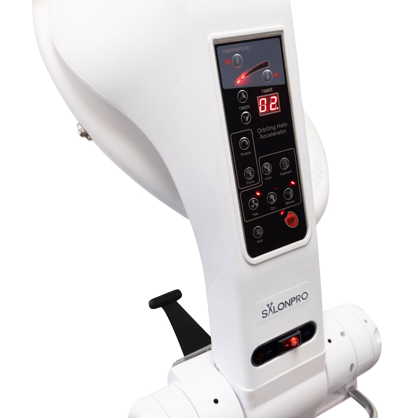 SalonPro Orbiting Halo Professional Infrared Hair Color Processor & Multi-Function Dryer Accelerator w/ Wall Mount System - White