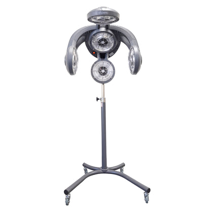 SalonPro Multi-Zone+ Infrared Hair Dryer & Color Processor – Rolling Base, Grey
