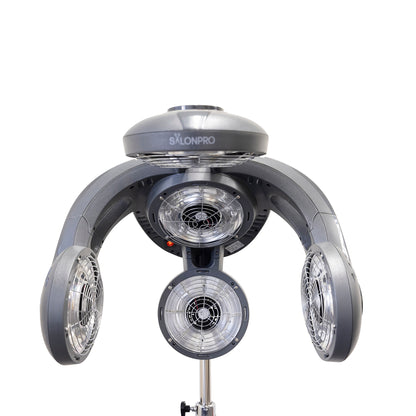 SalonPro Multi-Zone+ Infrared Hair Dryer & Color Processor – Rolling Base, Grey